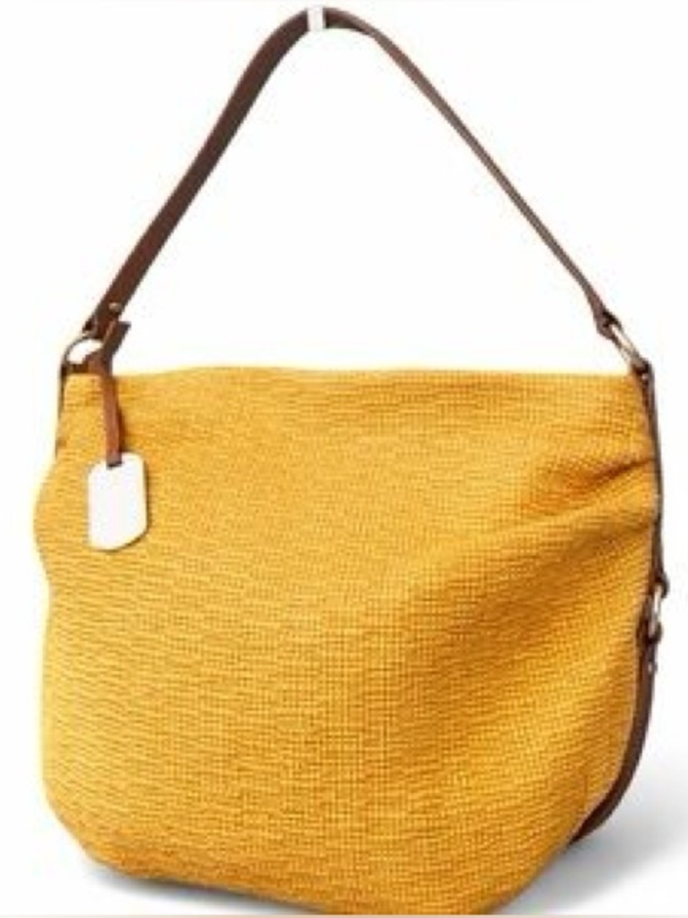 Furla Mustard yellow textured leather hobo bag